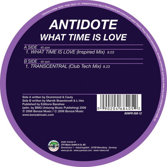 Cover for Antidote · What Time is Love (12&quot;) (2007)