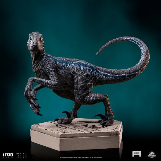 Jurassic World Icons Statue Velociraptor B Blue 7 - Jurassic Park - Merchandise - IRON STUDIO - 0618231952052 - June 18, 2024