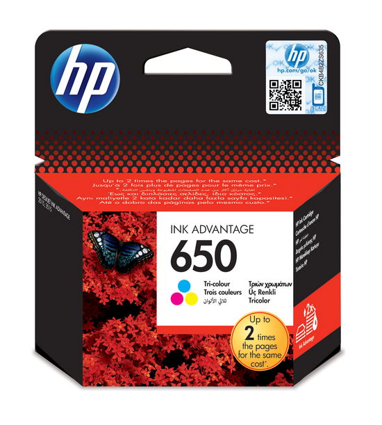 Cover for Hp · Hp 650 Tri-Color Original Ink Advantage Cartridge (PC)