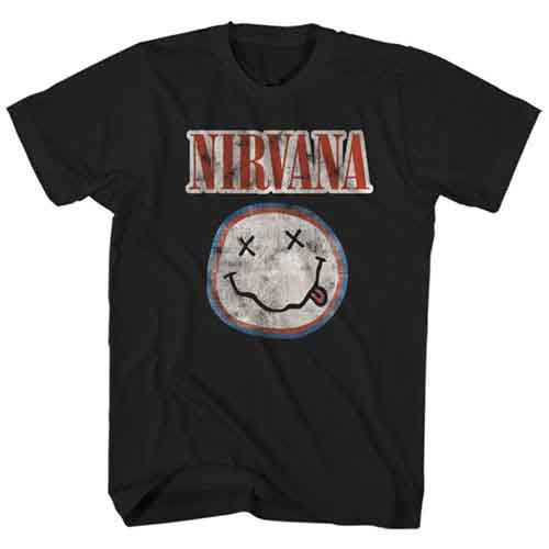 Nirvana Unisex T-Shirt: Distressed Logo - Nirvana - Fanituote - MERCHANDISE - 5056012039052 - torstai 16. tammikuuta 2020