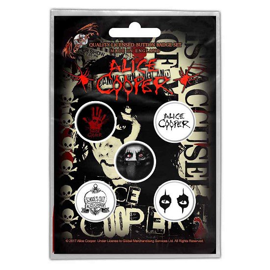 Alice Cooper Button Badge Pack: Eyes - Alice Cooper - Produtos -  - 5056170621052 - 