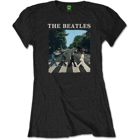 The Beatles Ladies T-Shirt: Abbey Road & Logo (Retail Pack) - The Beatles - Produtos -  - 5056368606052 - 