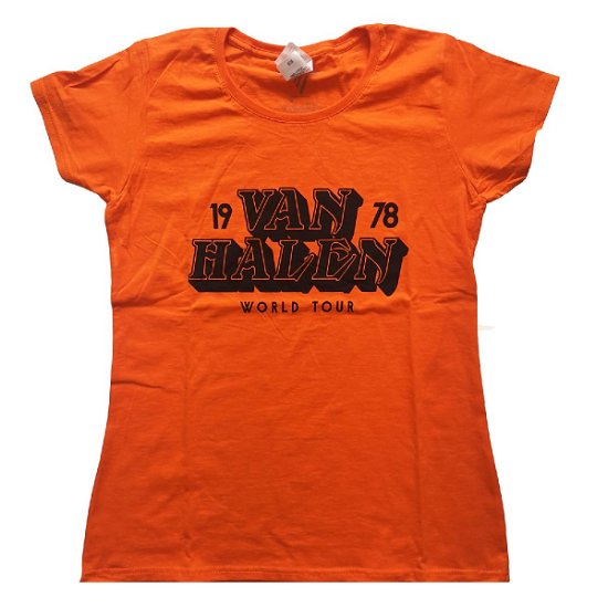 Cover for Van Halen · Van Halen Ladies Tee: World Tour '78 (T-shirt) [size XS] [Orange - Ladies edition]