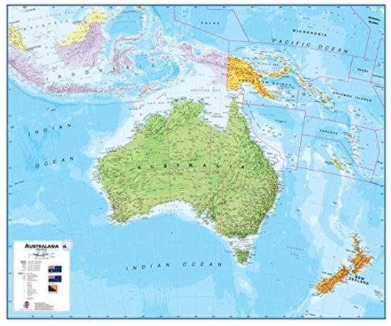 Cover for Australasia laminated (Map) (2016)