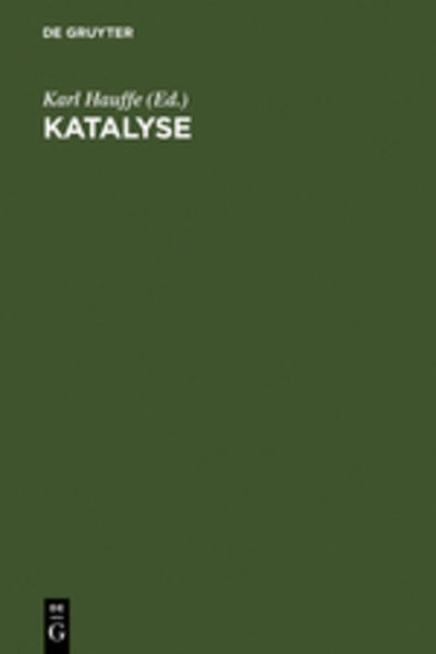 Cover for Karl Hauffe · Katalyse.Gruyter (Book) (1976)