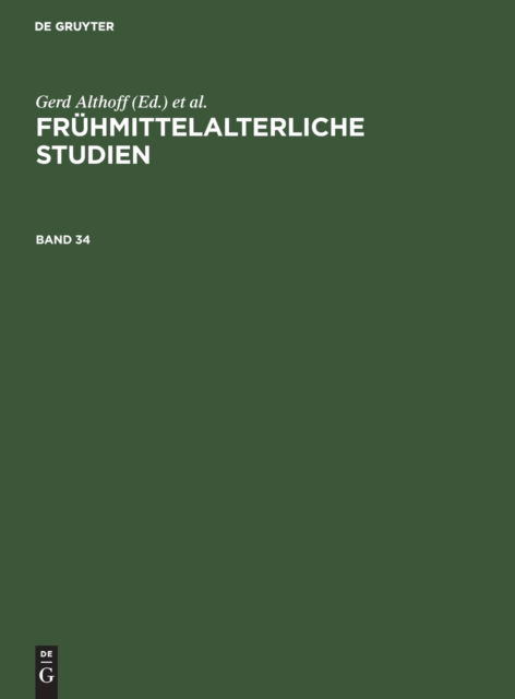 Cover for Karl Hauck · Fruhmittelalterliche Studien. Band 34 (Gebundenes Buch) (2001)