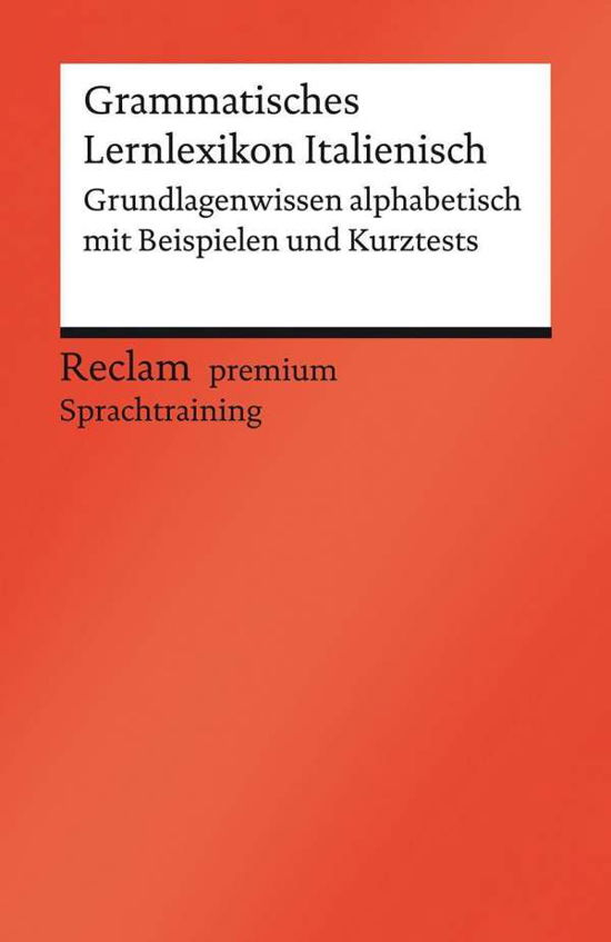 Grammatisches Lernlexikon Italieni - Vial - Bücher -  - 9783150141052 - 