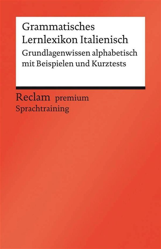 Grammatisches Lernlexikon Italieni - Vial - Bøker -  - 9783150141052 - 