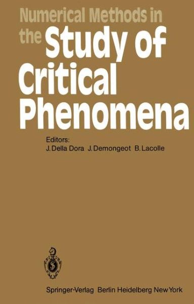 Cover for J Della Dora · Numerical Methods in the Study of Critical Phenomena: Proceedings of a Colloquium, Carry-le-rouet, France, June 2 4, 1980 (Softcover Reprint of the or (Paperback Book) [Softcover Reprint of the Original 1st Ed. 1981 edition] (2011)