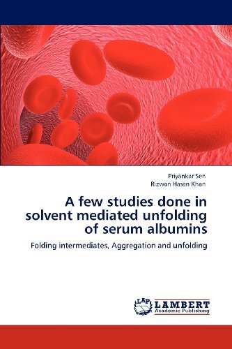 Cover for Rizwan Hasan Khan · A Few Studies Done in Solvent Mediated Unfolding of Serum Albumins: Folding Intermediates, Aggregation and Unfolding (Pocketbok) (2012)