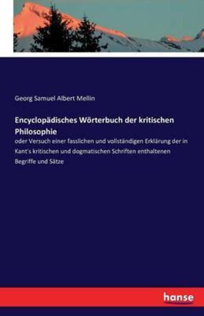 Cover for Mellin · Encyclopädisches Wörterbuch der (Book) (2016)