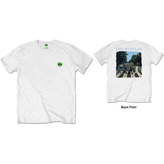 Cover for The Beatles · The Beatles Unisex T-Shirt: Abbey Road &amp; Logo (Back Print / Retail Pack) (T-shirt) [size S] [White - Unisex edition]