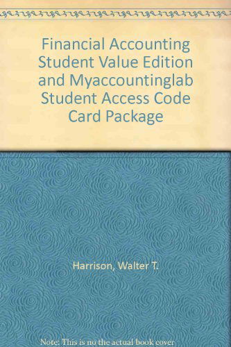 Cover for Bill Thomas · Financial Accounting Student Value Edition and Myaccountinglab Student Access Code Card Package (8th Edition) (Loose-leaf) (2009)