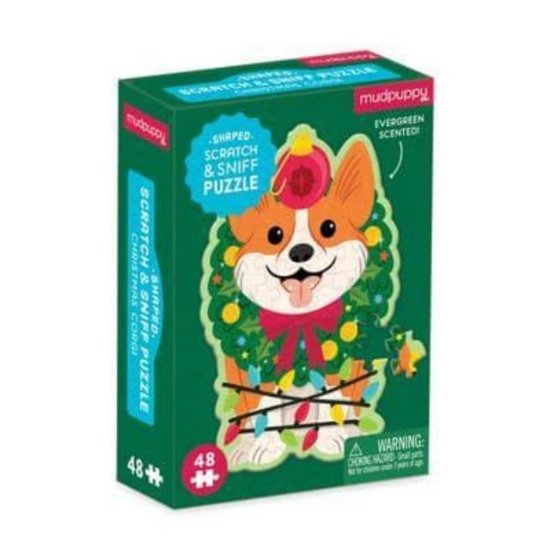 Cover for Mudpuppy · Christmas Corgi 48 Piece Scratch and Sniff Shaped Mini Pzl (SPEL) (2023)