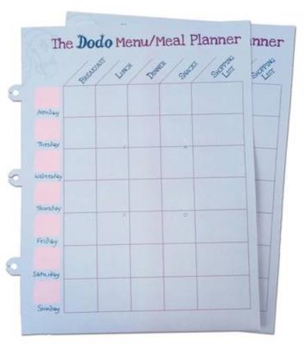 Cover for Rebecca Jay · Dodo Pad Weekly Wipe-Clean Menu / Meal Planner: Suitable for Dodo Pad, Acad-Pad Desk Diaries and Dodo Blank Book (Print) (2015)