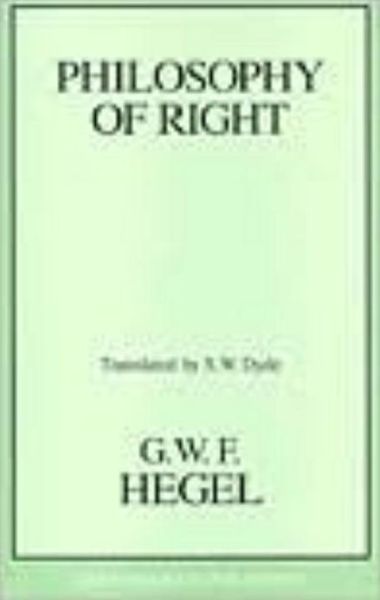 Cover for Georg Wilhelm Friedrich Hegel · Philosophy of Right (Paperback Book) (1996)