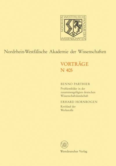 Cover for Benno Parthier · Nordrhein-Westfalische Akademie der Wissenschaften - Rheinisch-Westfalische Akademie der Wissenschaften (Paperback Book) [1994 edition] (1994)