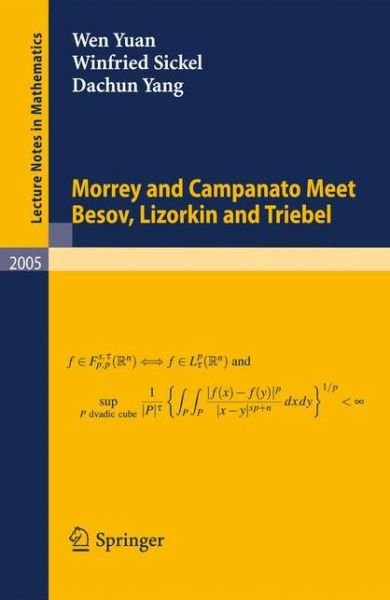 Cover for Dachun Yang · Morrey and Campanato Meet Besov, Lizorkin and Triebel - Lecture Notes in Mathematics (Pocketbok) (2010)