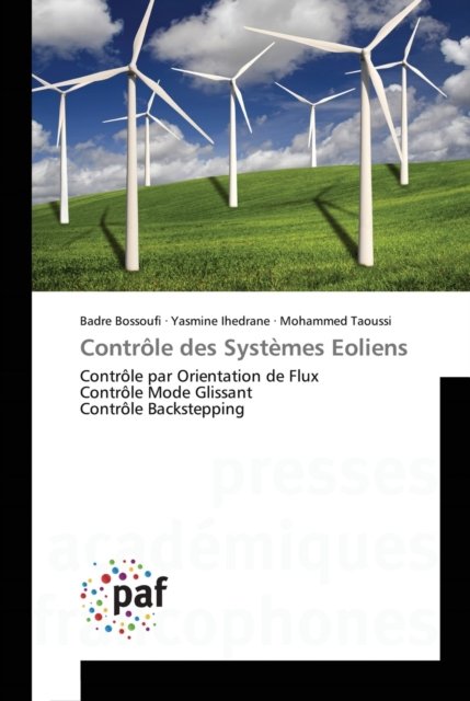 Cover for Badre Bossoufi · Controle des Systemes Eoliens (Paperback Book) (2020)