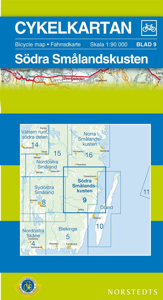 Cover for Norstedts · Cykelkartan: Södra Smålandskusten (Hardcover bog) (2012)