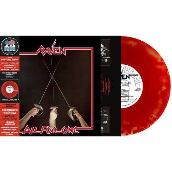Cover for Raven · All for One (Cloudy Black &amp; Red Vinyl) (LP) (2022)
