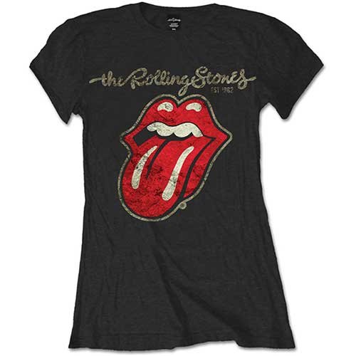 The Rolling Stones Ladies T-Shirt: Plastered Tongue - The Rolling Stones - Produtos -  - 5056561032054 - 