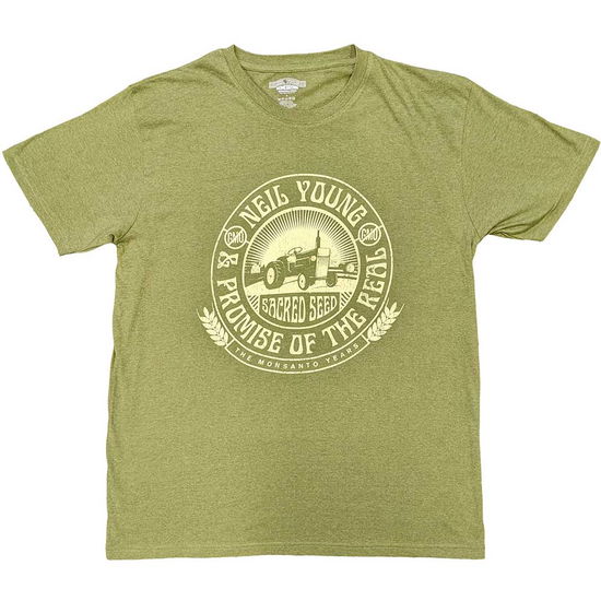 Cover for Neil Young · Neil Young Unisex T-Shirt: Tractor Seal (Green) (T-shirt) [size S] (2023)