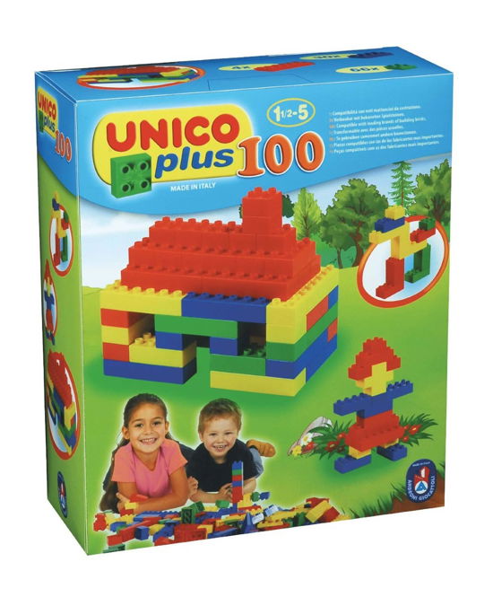 Androni: Unico Plus - Costruzioni 2-5 Anni - Scatola Base 100 Pz (Made In Italy) - Unico Plus - Gadżety - Androni Giocattoli - 8000796085054 - 