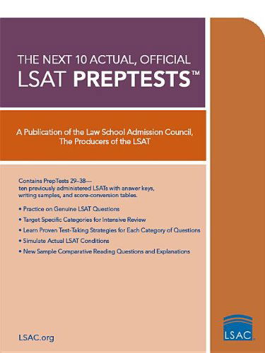 Cover for Law School Admission Council · The Next 10 Actual, Official Lsat Preptests (Lsat Series) (Paperback Book) [Reissue edition] (2007)