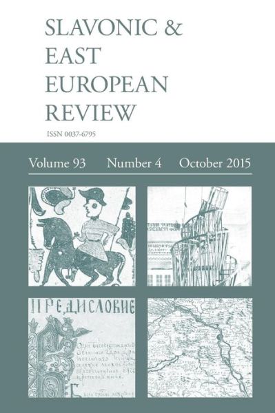 Cover for Rady, Martyn, Dr · Slavonic &amp; East European Review (93: 4) October 2015 (Paperback Bog) (2015)