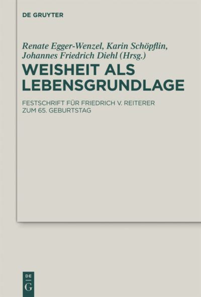 Cover for Renate Egger-Wenzel · Weisheit als Lebensgrundlage (Hardcover Book) (2013)