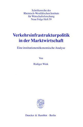 Cover for Wink · Verkehrsinfrastrukturpolitik in de (Buch) (1995)