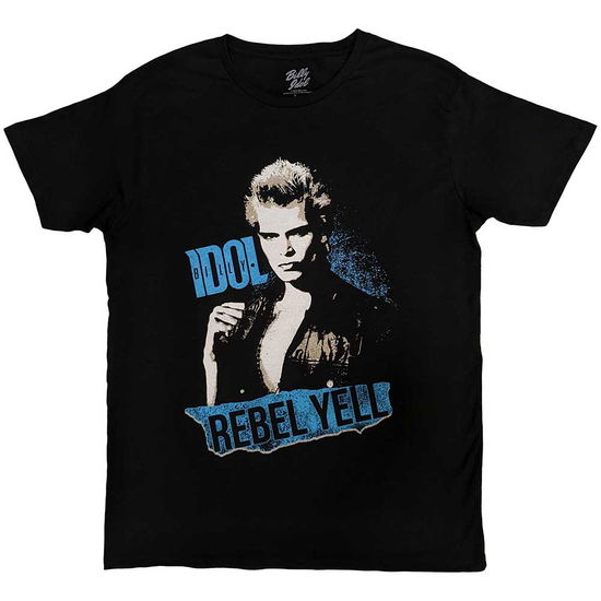 Cover for Billy Idol · Billy Idol Unisex T-Shirt: Rebel Yell Blue (Black) (T-shirt)