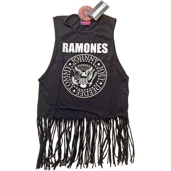 Ramones Ladies Vest T-Shirt: Vintage Presidential Seal (Tassels) - Ramones - Merchandise - Merch Traffic - 5055979987055 - 