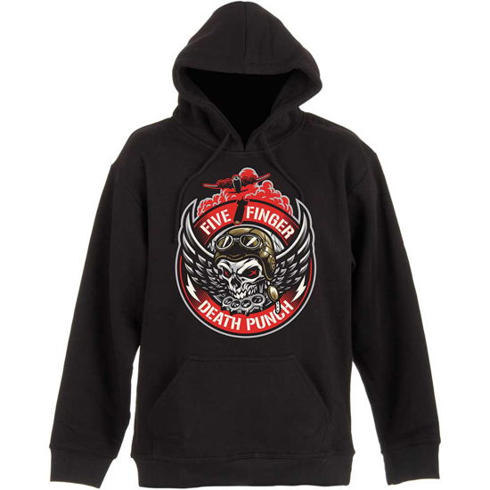 Cover for Five Finger Death Punch · Five Finger Death Punch Unisex Pullover Hoodie: Bomber Patch (Hoodie) [size S] [Black - Unisex edition]