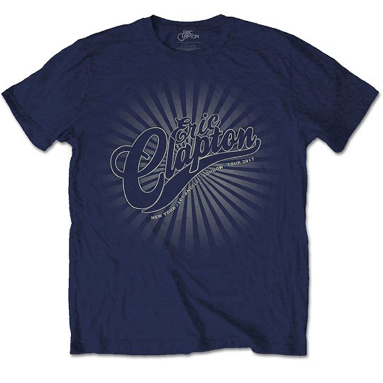 Cover for Eric Clapton · Eric Clapton Unisex T-Shirt: Logo Rays (T-shirt) [size S] [Blue - Unisex edition]
