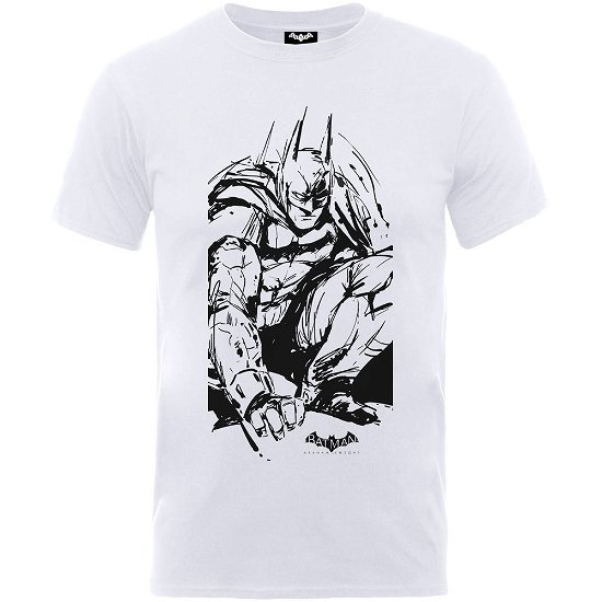 Dc Comics: Batman Arkham Sketch White (T-Shirt Bambino 7/8 Anni) - DC Comics - Muu - Brands In Ltd - 5057245253055 - 
