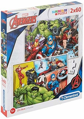 Puslespil Avengers, 2x60 brikker - Clementoni - Gesellschaftsspiele - Clementoni - 8005125216055 - 22. September 2023
