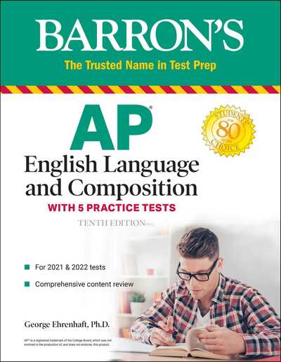 Cover for George Ehrenhaft · AP English Language and Composition: With 5 Practice Tests - Barron's Test Prep (Paperback Book) [Tenth edition] (2020)