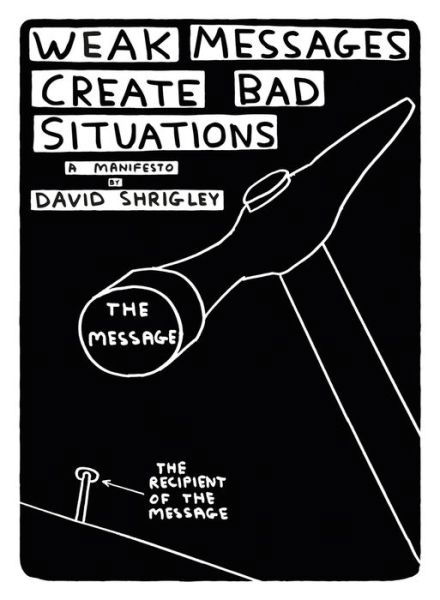 Weak Messages Create Bad Situations: A Manifesto - David Shrigley - Kirjat - Canongate Books - 9781782114055 - torstai 22. syyskuuta 2016