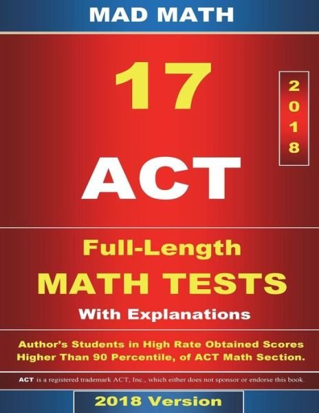 Cover for John Su · 2018 ACT Math Tests 1-17 (Paperback Book) (2017)