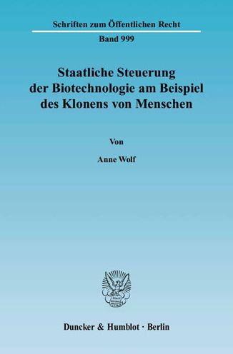 Cover for A. Wolf · Staatl.Steuerung d.Biotechnolog (Book) (2005)