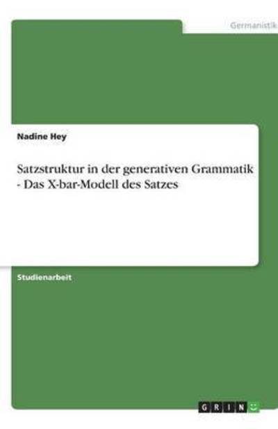 Cover for Hey · Satzstruktur in der generativen Gra (Bog) [German edition] (2008)