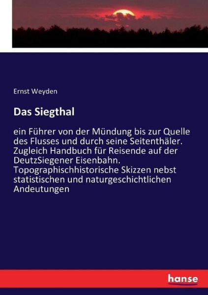 Cover for Weyden · Das Siegthal (Book) (2016)