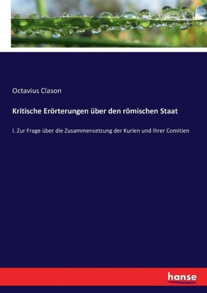 Cover for Clason · Kritische Erörterungen über den (Book) (2016)