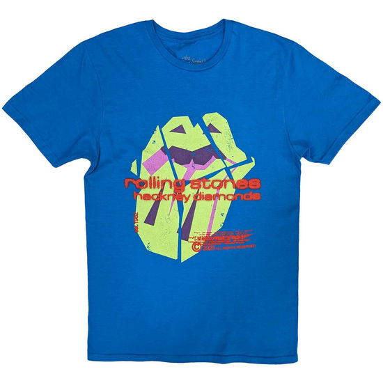 Cover for The Rolling Stones · The Rolling Stones Unisex T-Shirt: Hackney Diamonds Neon Tongue (Blue) (T-shirt) [size S] (2023)