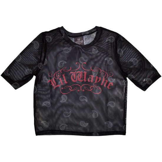 Lil Wayne Ladies Crop Top: Script Logo (Black) (Mesh) - Lil Wayne - Produtos -  - 5056821086056 - 6 de dezembro de 2024