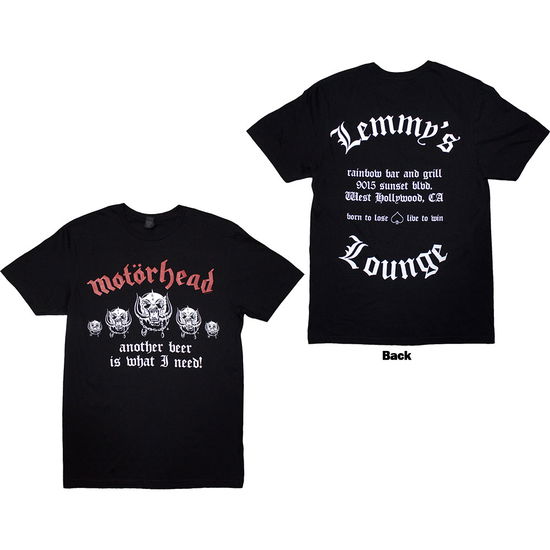 Motorhead Unisex T-Shirt: Lemmy's Lounge (Black) (Back Print) - Motörhead - Merchandise -  - 5056836431056 - February 14, 2025