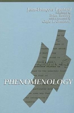 Cover for Jean-François Lyotard · Phenomenology (Bog) (1991)