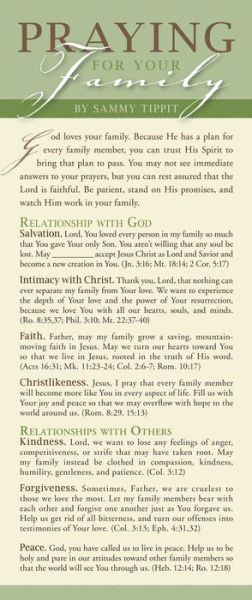 Praying for Your Family - Sammy Tippit - Books - Tyndale House Publishers - 9781600062056 - August 13, 2007